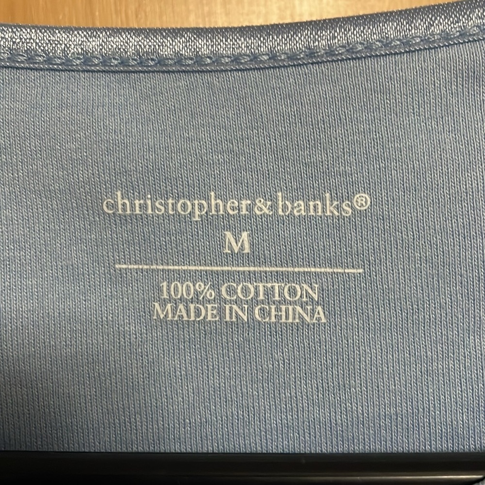 Christopher & Banks Women's Blue Sleeveless Top tank top size medium - Picture 2 of 2
